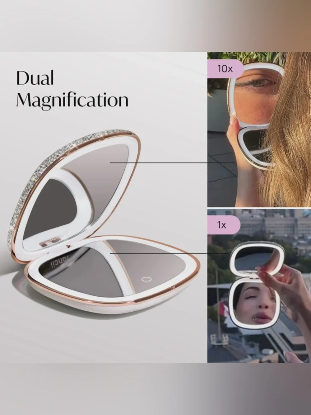 Mila 2 Luxe LED Compact Mirror - Crystals Edition